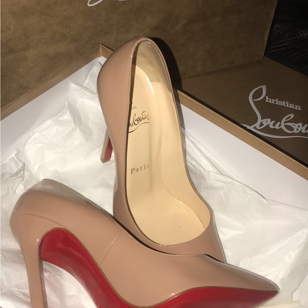 Christian Louboutin Nude Heels with Red Soles